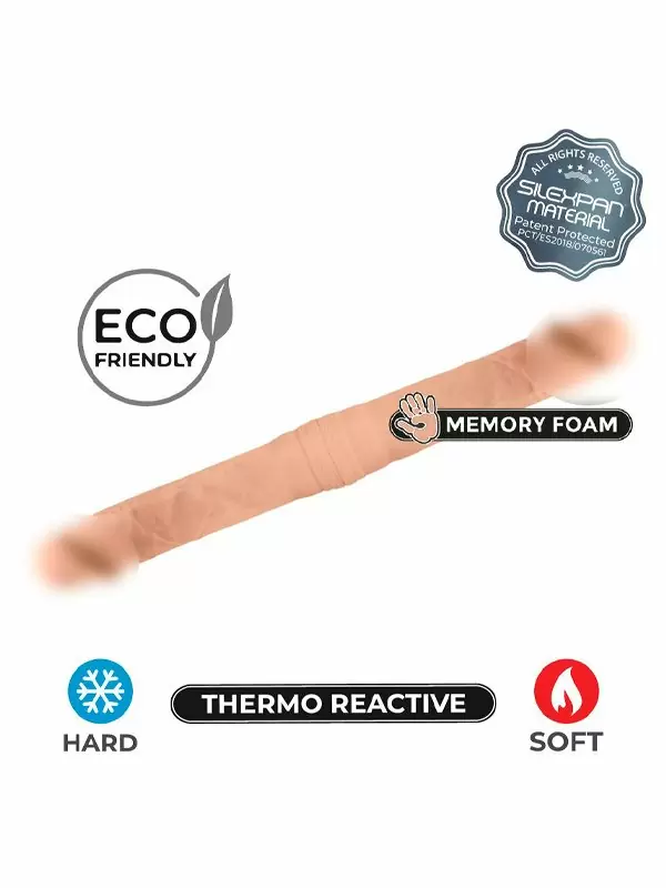 Реалистичный фаллоимитатор SILEXD Model 1, двусторонний, 42,5 см, силикон, телесный