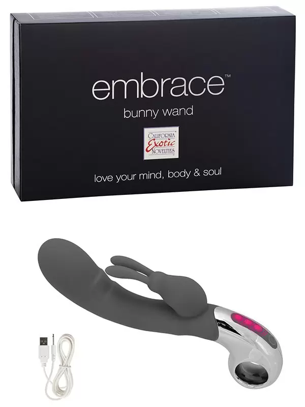 Вибромассажер Хай-Тек Embrace Bunny Wand – серый