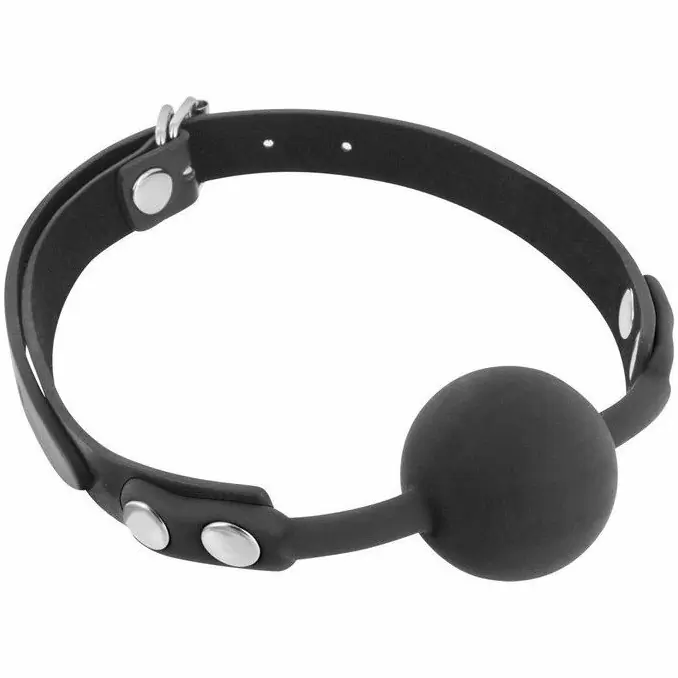 Черный боди-комбинезон на бретельках с имитацией пояса и чулок «Catalina» и Кляп «Fetish Tentation» 