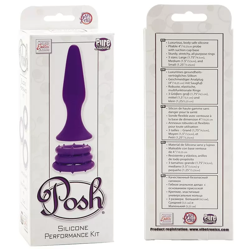 Набор эрекционных колец и анальная пробка Posh фиолетовые