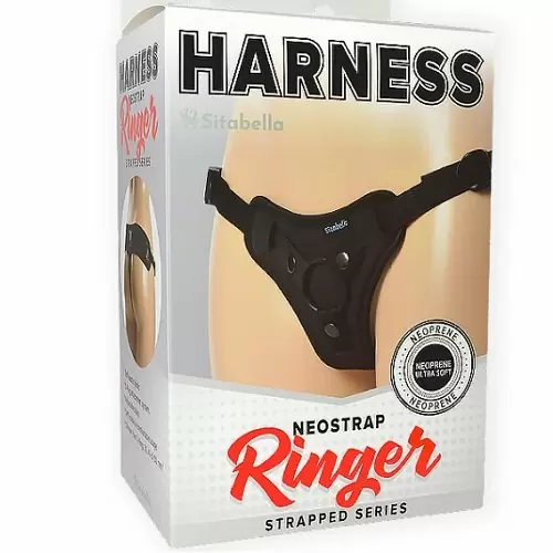 Трусики для страпона Ringer с кольцом, черные