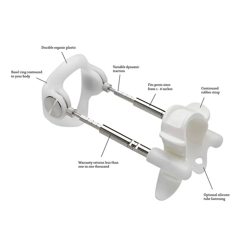 Классический набор для увеличения пениса Jes-Extender Original – серебристый с белым