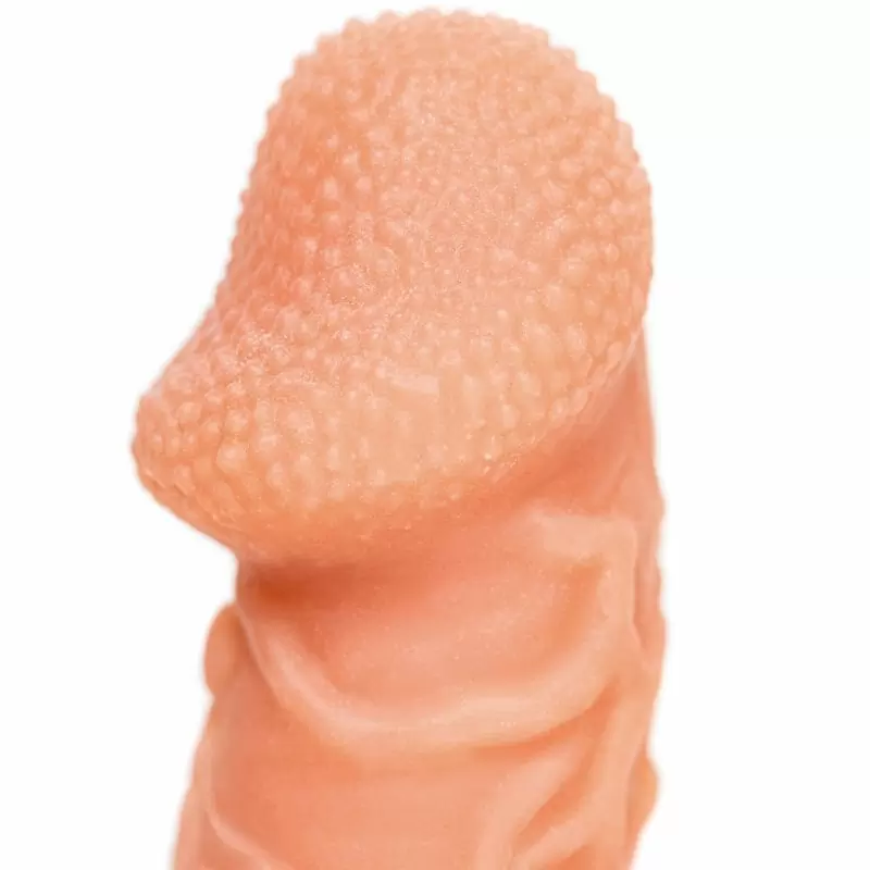 Реалистичная насадка на пенис с венками и отверстием для мошонки «Cock sleeve» (средняя), Kokos