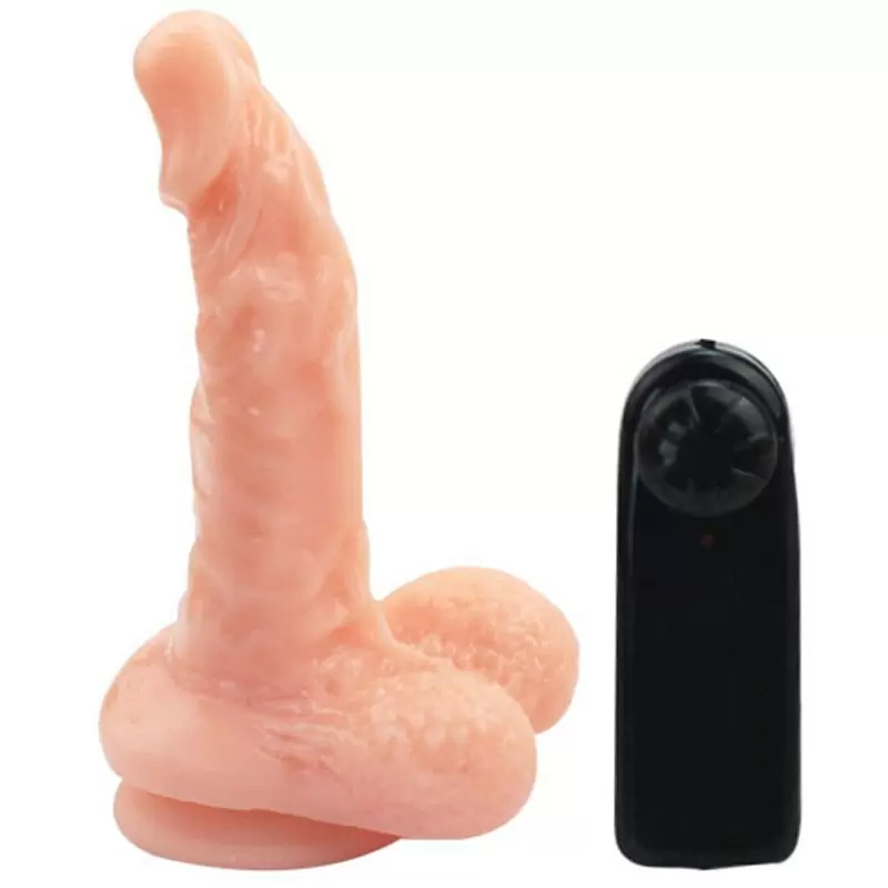 Рельефный вибромассажер-реалистик с мошонкой на присоске American Special Technical Troops – телесный