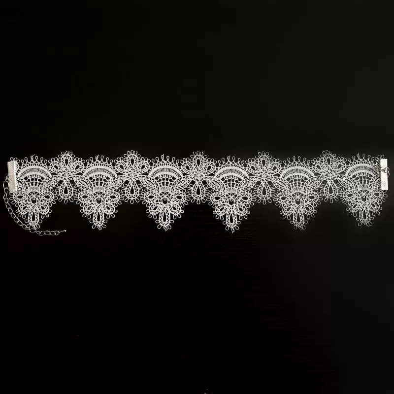 Белое кружевное ожерелье-чокер ручной работы Dolce Piccante Delicati pizzi - XS