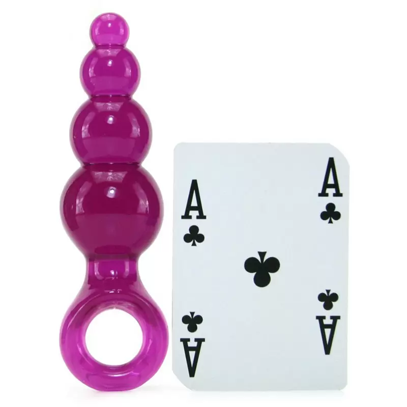 Анальная пробка с кольцом Jolie Ripples Large – фиолетовая