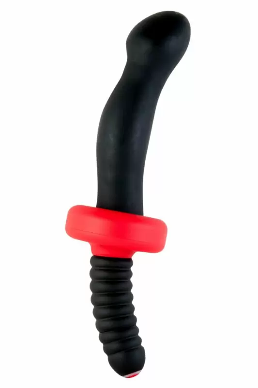 Анальный вибратор с удобной ручкой TOYFA Black&Red – чёрный