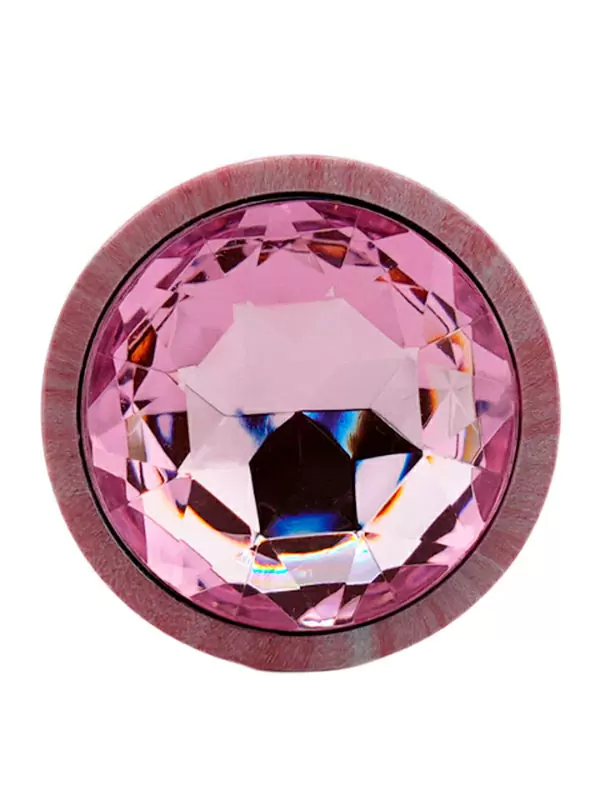 Анальная пробка Kanikule, с ограничителем в форме кристалла, размер S, розовая