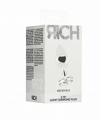 Серебряная анальная пробка с бриллиантовыми кристаллами в форме цветка -2,7 см.