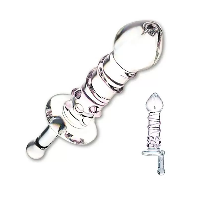 Анальный плаг Indulgence Swirly с ручкой для прокручивания – прозрачный