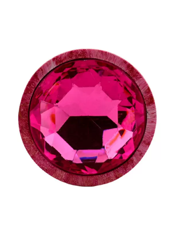 Анальная пробка Kanikule, с ограничителем в форме кристалла, размер S, ярко-розовая