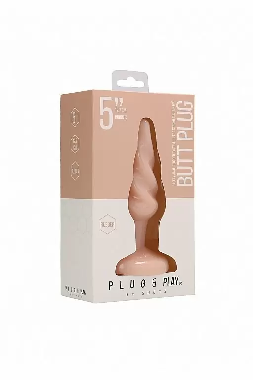 Анальная пробка Rounded - 5 Inch (бежевая)