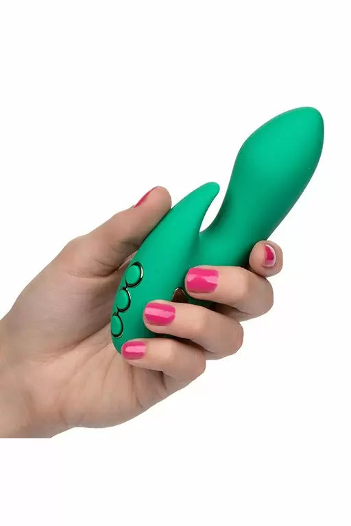 Компактный вибратор-кролик Sierra Sensation, 7,5 см, 10 режимов, силикон, зеленый