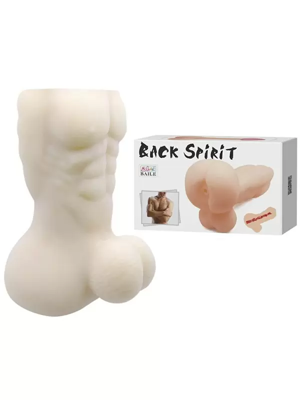 Мастурбатор-насадка торс с мошонкой Bigger Spirit – телесный