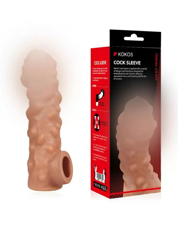 Насадка на фаллос с крупными бугорками и отверстием для мошонки EXTREME SLEEVE RES.003 Medium