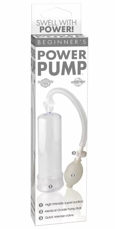 Вакуумная помпа-массажёр в медицинском стиле Pipedream Beginner's Power Pump – прозрачный 
