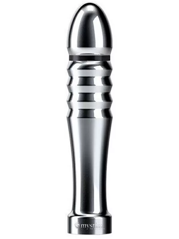 Анальный стимулятор Mystim Funky Fella Rilldildo для подключения к источнику электроимпульсов, 13 см, серебристый