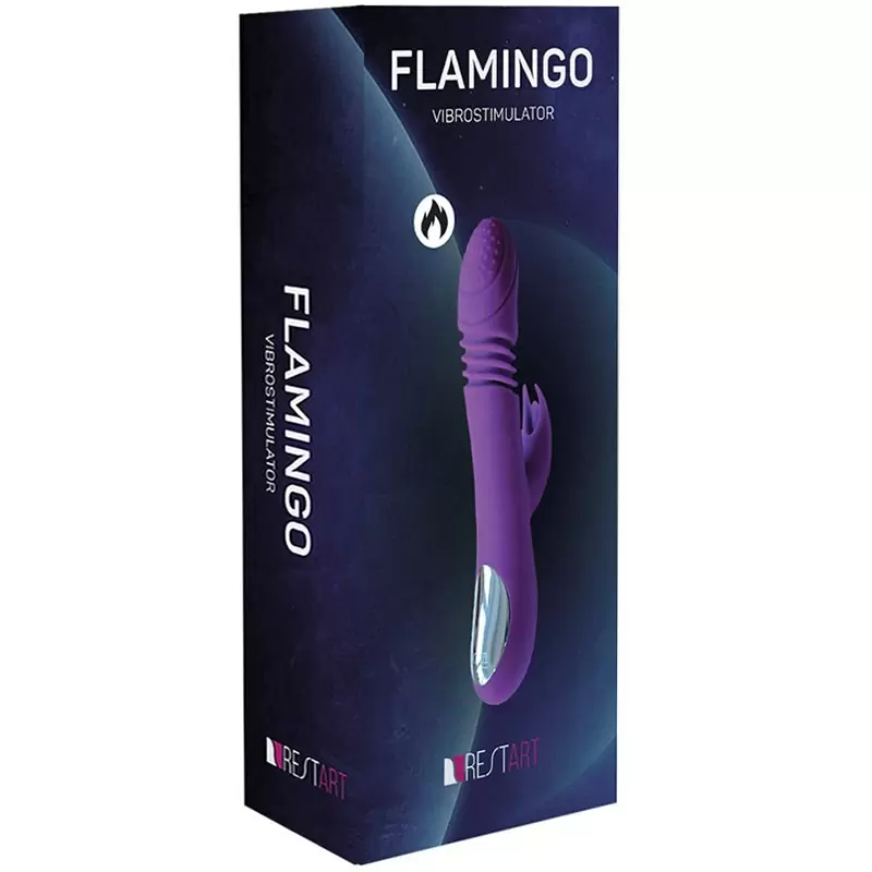 Хай-тек вибромассажер Flamingo с клиторальным стимулятором – фиолетовый