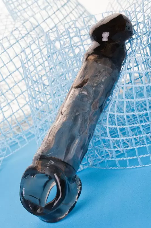 Увеличивающая насадка на пенис TOYFA XLover с петлей на мошонку – серый