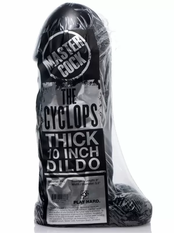 Массивный фаллоимитатор The Cyclops, 25,4 см, с мошонкой, черный