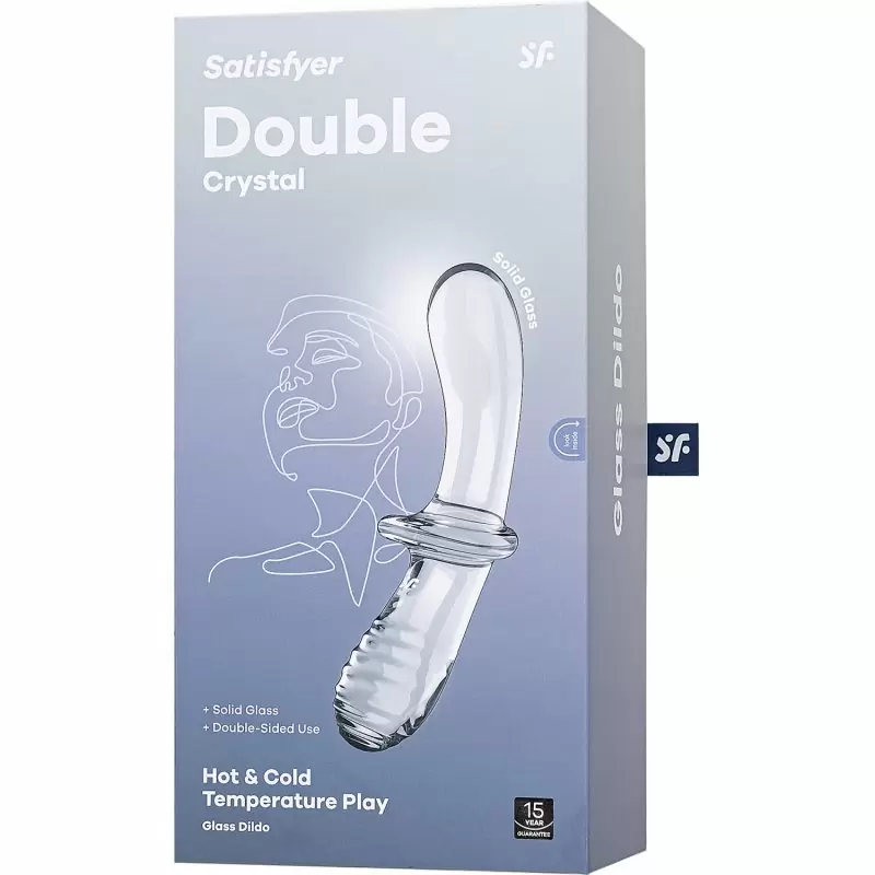 Стеклянный фаллоимитатор Double Crystal, 24 см, двухсторонний, прозрачный