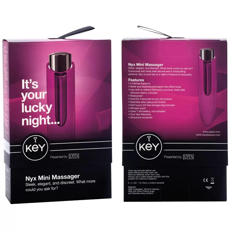 Дизайнерский мини массажер с насадкой Nyx - Pink