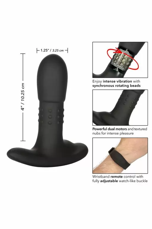 Массажер простаты Eclipse™ Beaded Probe дистанционным управлением с помощью браслета