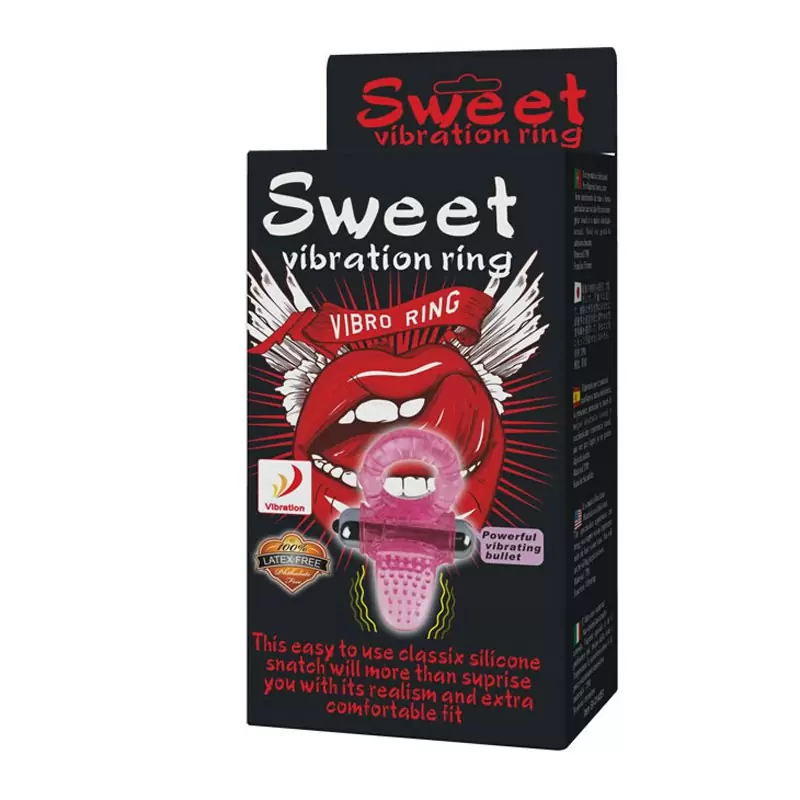 Эрекционное виброкольцо Sweet Vibration Ring с язычком – розовый