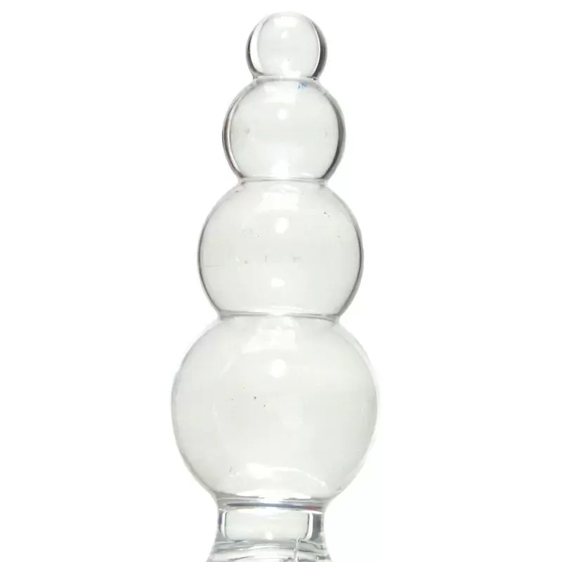 Анальная пробка с кольцом Jolie Ripples Large – прозрачная