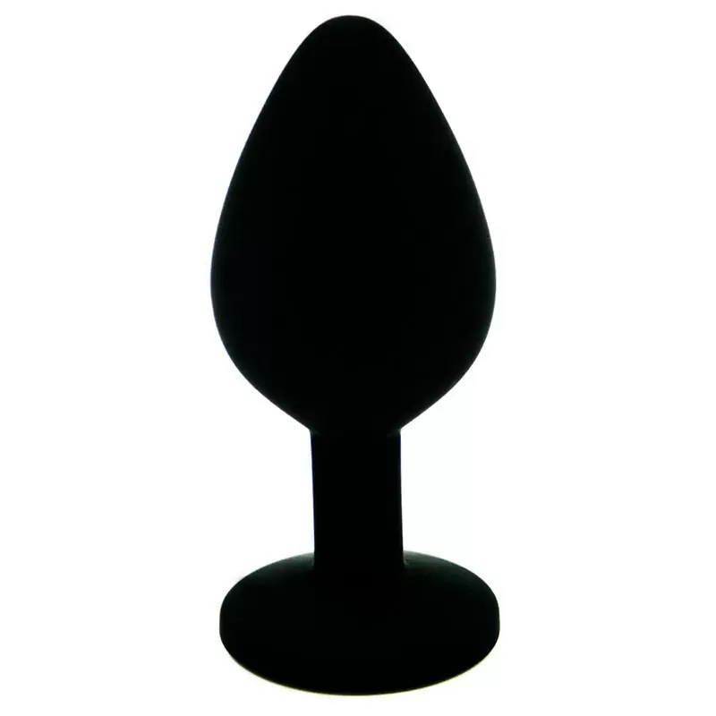 Большая силиконовая анальная пробка Kanikule Large с кристаллом – черный с красным