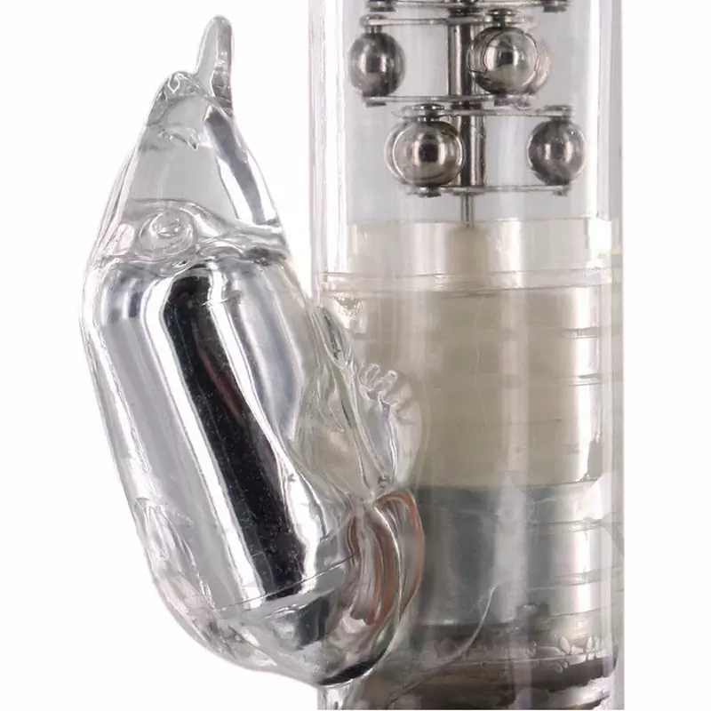 Высокотехнологичный вибромассажер Eclipse Ultra 7 Beaver с ротацией – прозрачный