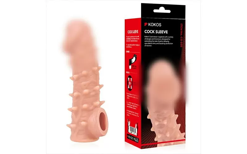Реалистичная насадка на пенис с бугорками «Cock sleeve» (средняя), Kokos
