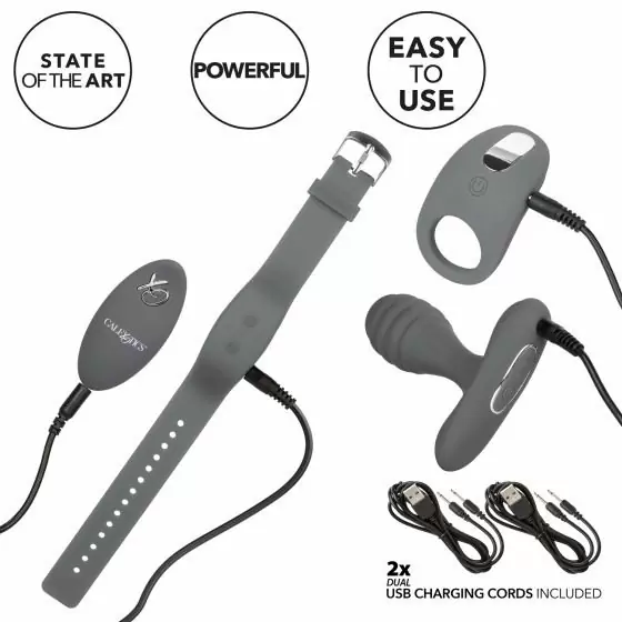 Набор с вибро-кольцом и анальным вибромассажером на пульте управления SILICONE REMOTE ADVENTURE SET