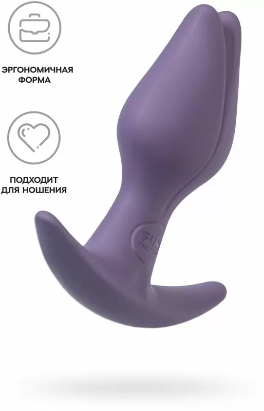 Эргономичная анальная пробка Fun Factory Analplug Bootie FEM, для ношения, силикон, фиолетовая
