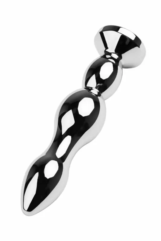 Анальная втулка TOYFA с кристаллом цвета рубина - серебристый с красным