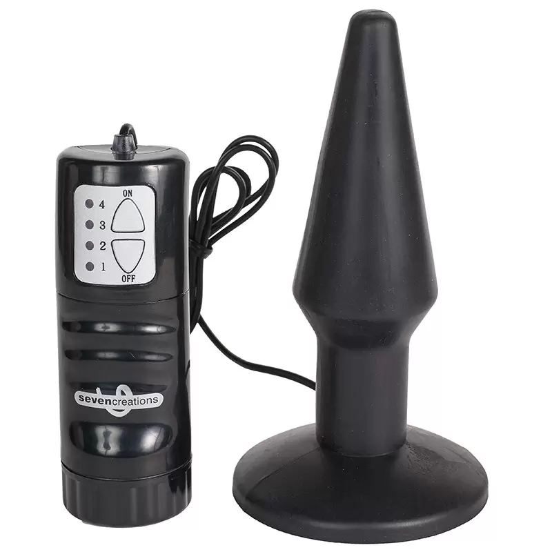 Анальная пробка Pure Butt Plug Medium c вибрацией – черная