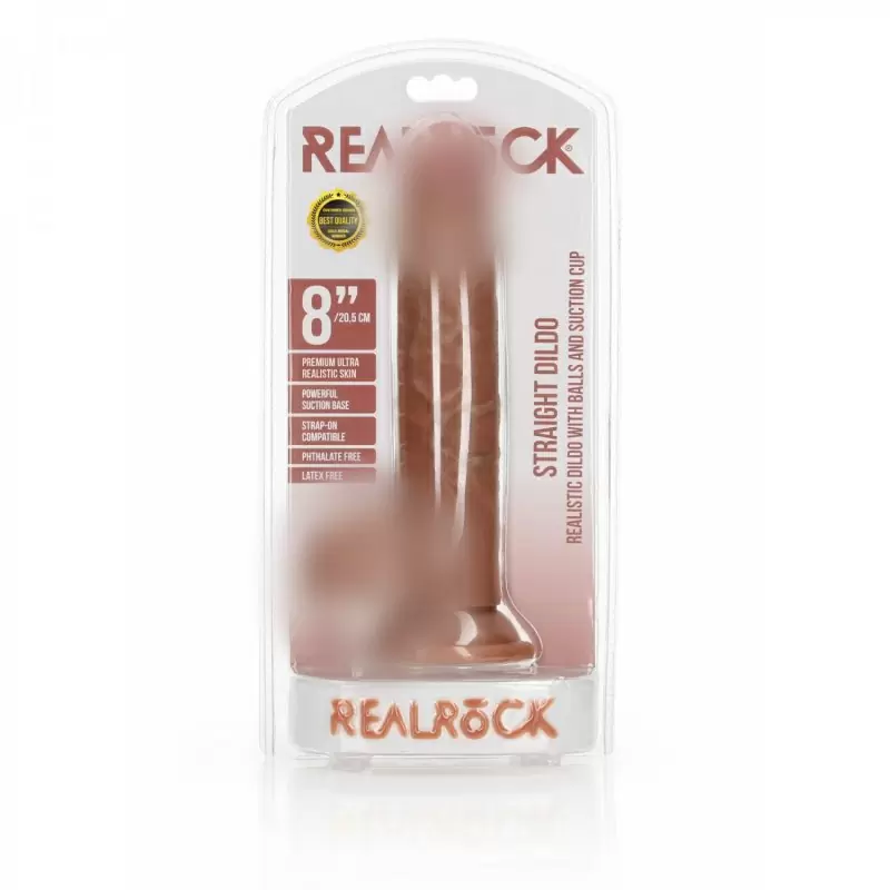 Фалоимитатор Straight Realistic Dildo  Balls  Suction Cup - 8''/ 20,5 cm