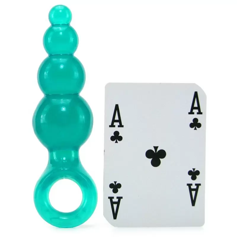 Анальная пробка с кольцом Jolie Ripples Large – голубая