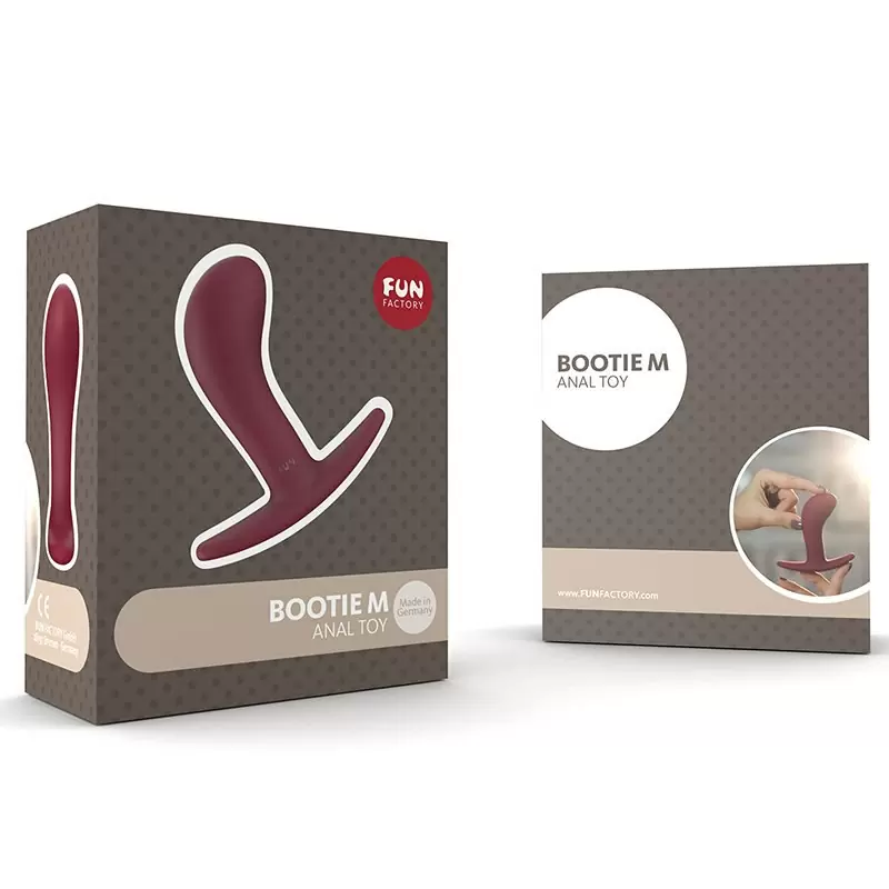 Анальная пробка Fun Factory Bootie Medium, среднего размера, 9.3 см, силикон, бордовая