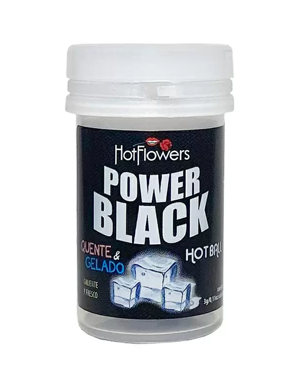 Лубрикант Hot Flowers Power Black в виде двух шариков с охлаждающе-разогревающим эффектом, масляная основа, 6 грамм
