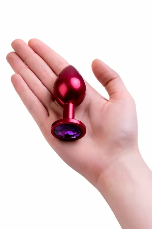 Легкая металлическая анальная пробка TOYFA Metal с кристаллом - в ассортименте