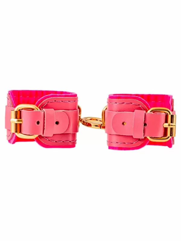Миниатюрные наручники Pecado BDSM «МИНИ», двуслойные, натуральная кожа, розовые