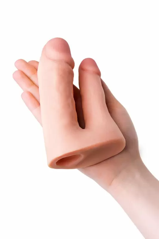 Реалистичная насадка TOYFA XLover Double Pleasure для двойного проникновения – телесный