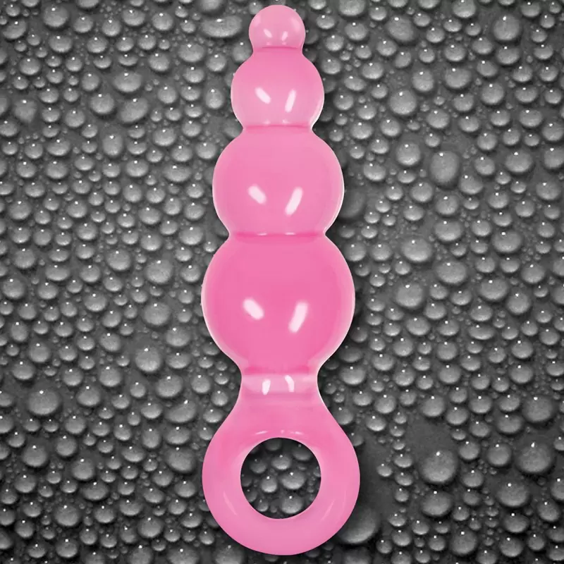 Анальная пробка с кольцом Jolie Ripples Medium – розовая