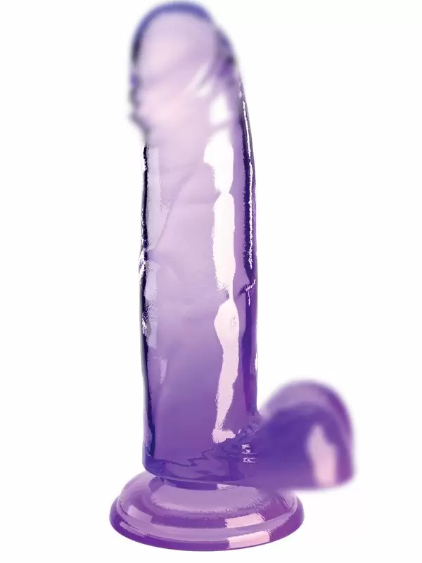 Реалистичный фаллоимитатор Pipedream King Cock Clear, TPE, 20 см, прозрачный, фиолетовый