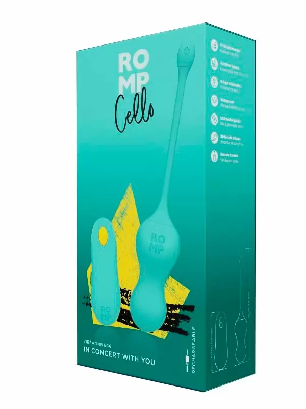 Вибратор для G-точки Romp Cello, 18,2 см, силикон, мятный