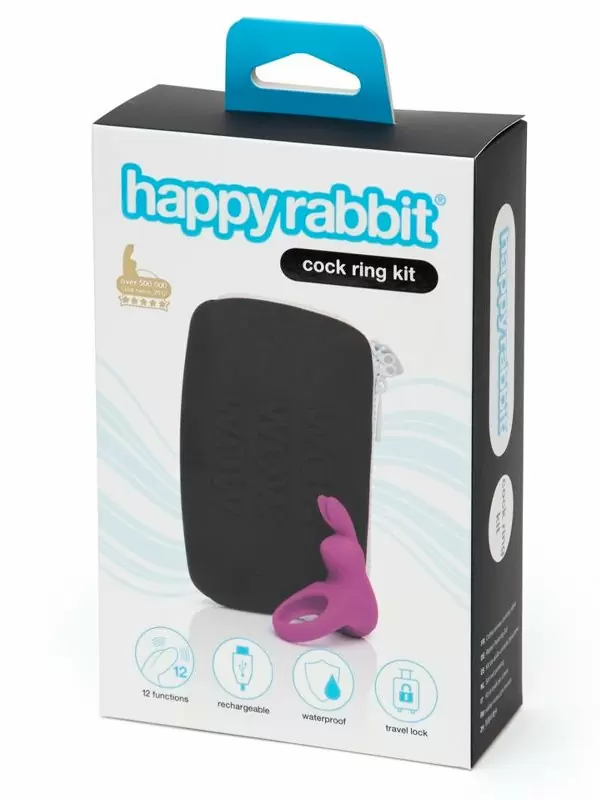 Эрекционное виброкольцо Happy Rabbit, диаметр 3,17 см, 9 режимов, фиолетовое