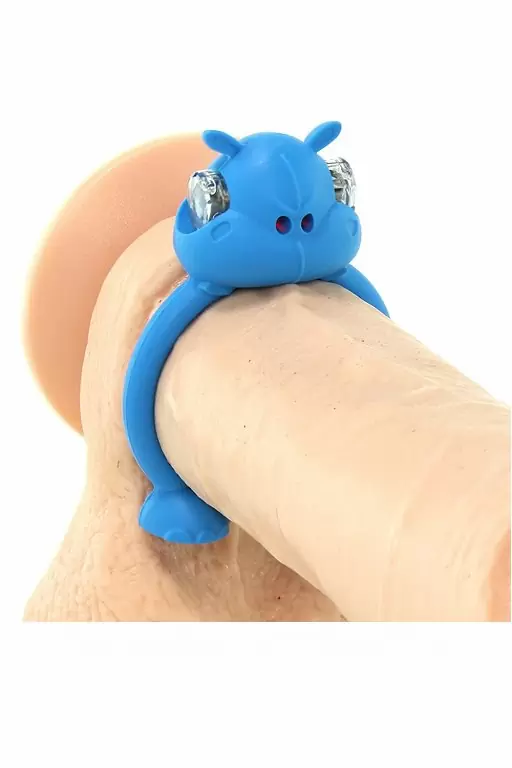 Эрекционное кольцо с вибрацией Happy Hippo Vibrating Cock Ring