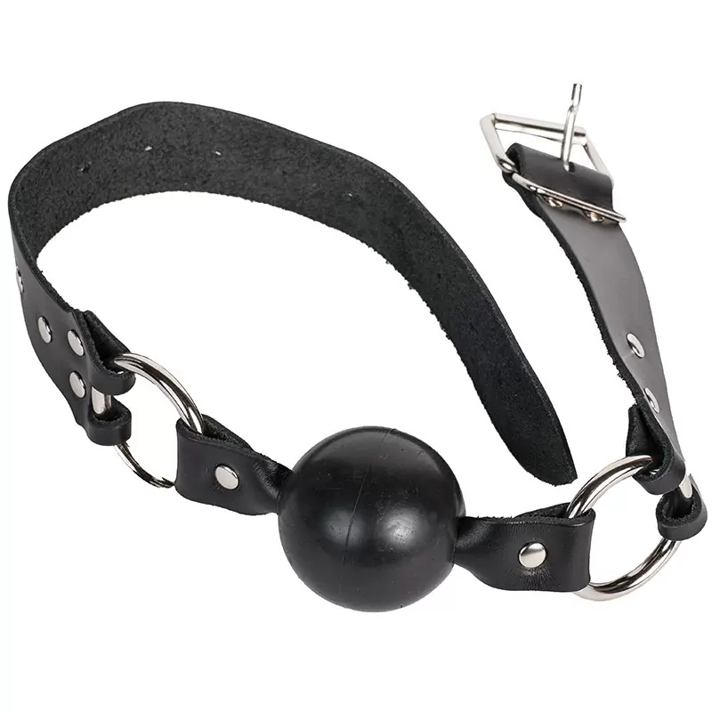 Кляп-шар Solid Ball Gag кожаный – черный	