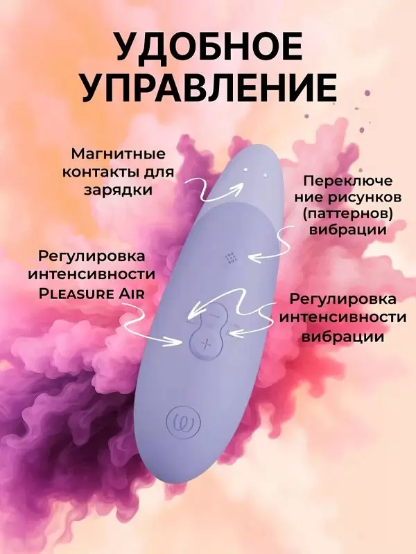 Компактный стимулятор клитора Womanizer Enhance, технология Pleasure Air, 15,8 см, сиреневый